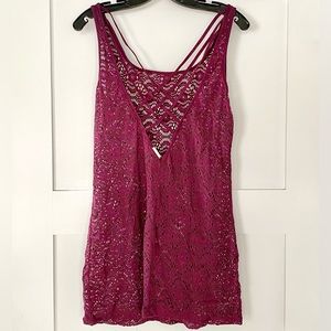 Lacey, purple cover-up!